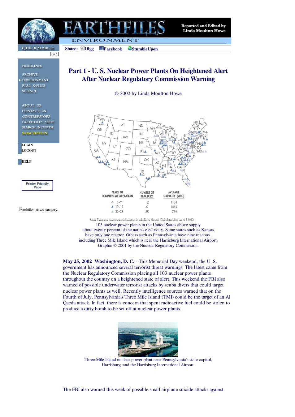 05 25 2002 Part 1 - U. S. Nuclear Power Plants On Heightened Alert After Nuclear Regulatory Commission Warning cover