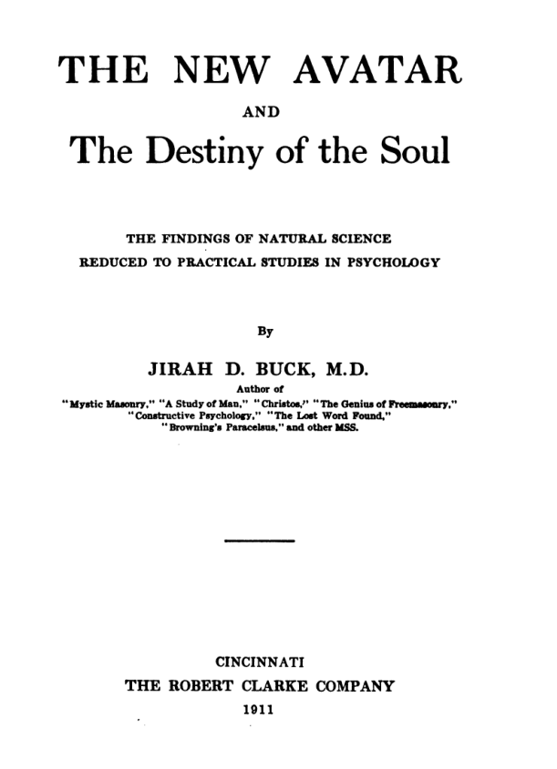 The New Avatar & the Destiny of the Soul - J D Buck cover