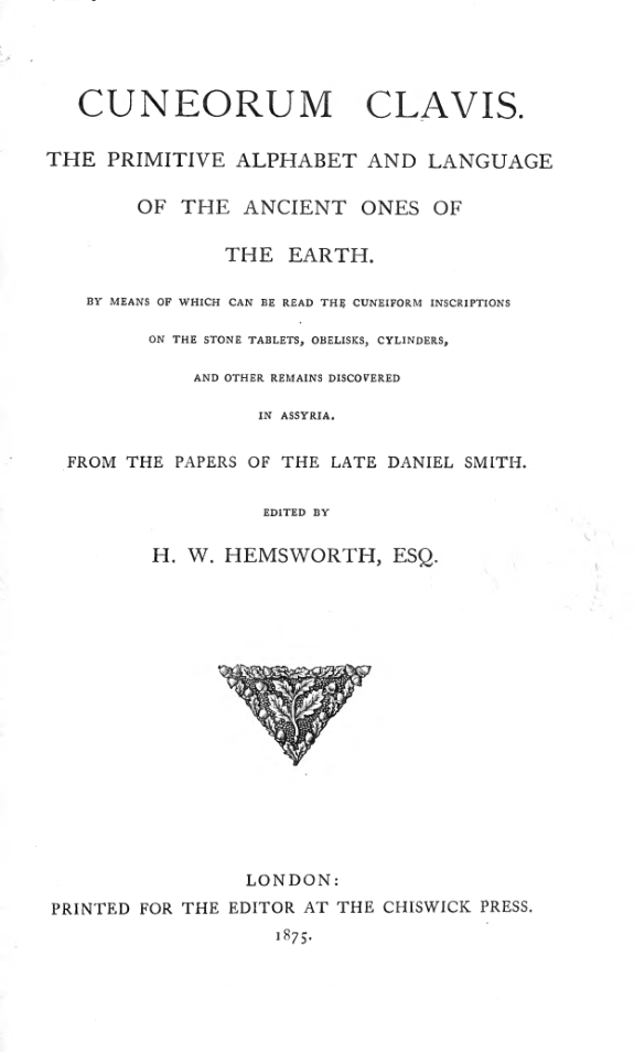 Cuneorum Clavis - H W Hemsworth cover
