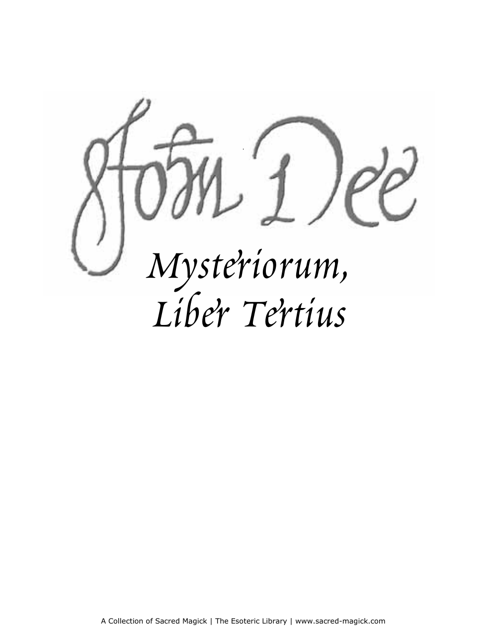 Liber Tertius cover
