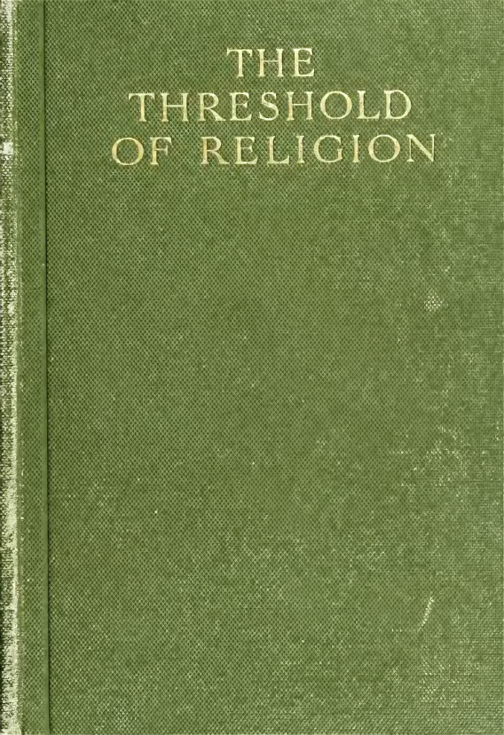 The Threshold of Religion - R R Marett (1914) cover