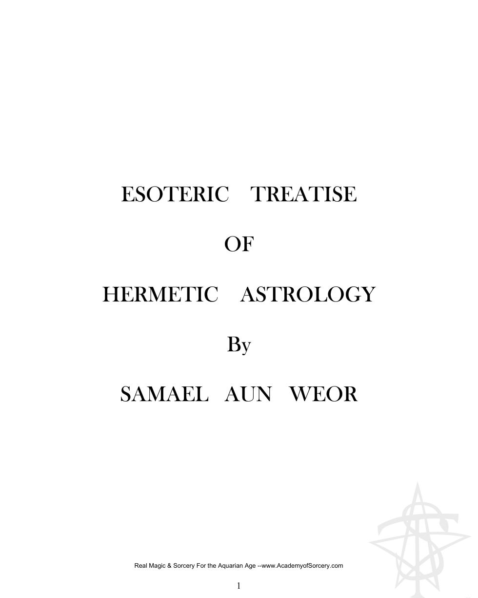 Esoteric Treatise Of Hermetic Astrology cover