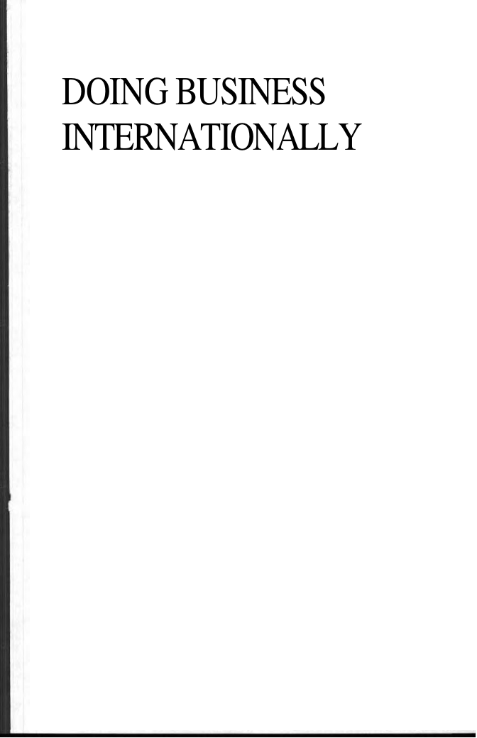 Doing Business Internationally, Second Edition - The Guide To Cross-Cultural Success cover