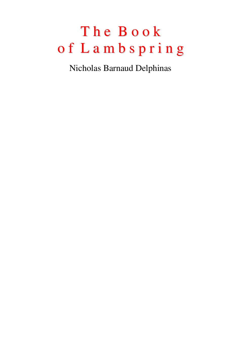 The Book of Lambspring cover