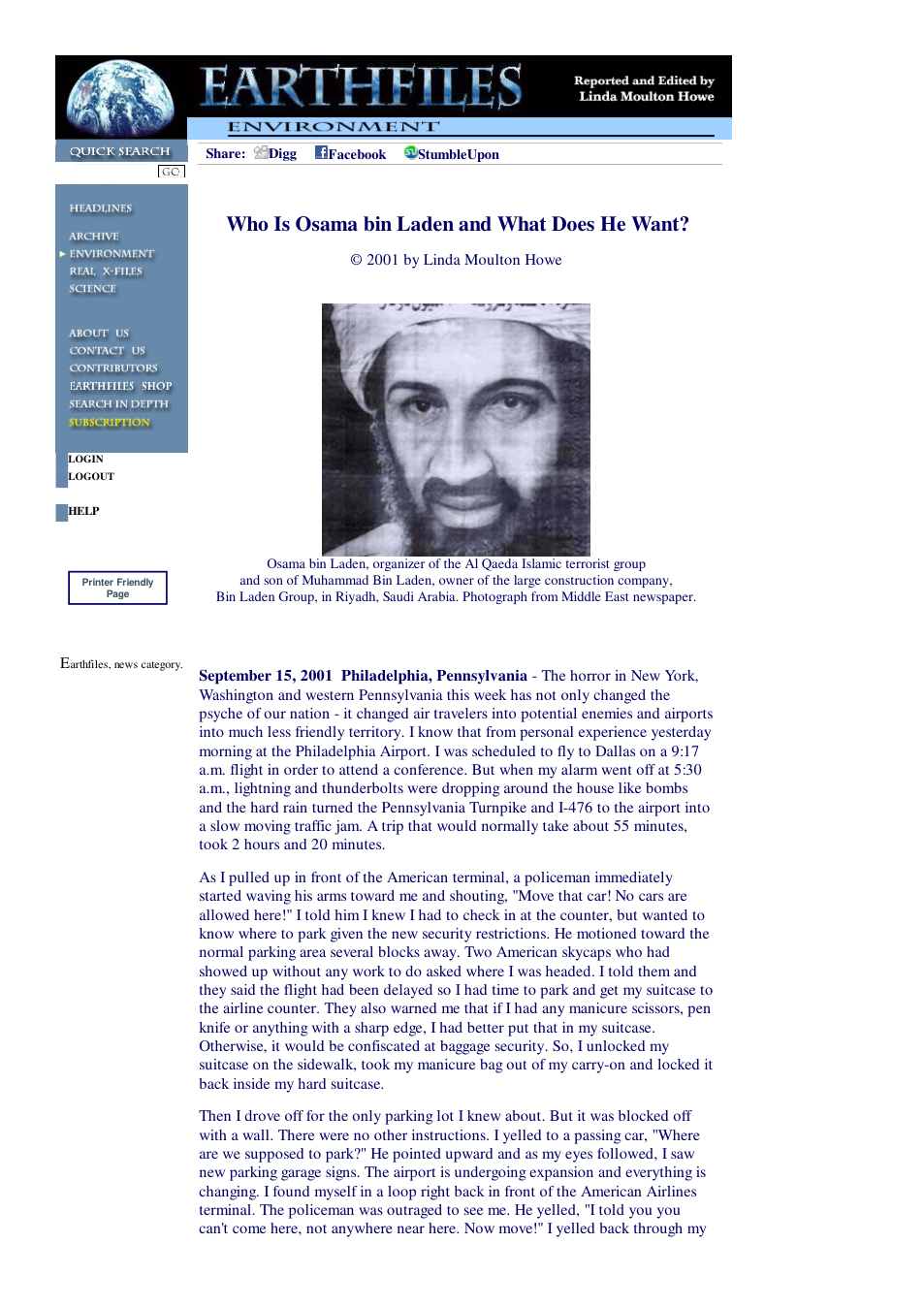 09 15 2001 Who Is Osama bin Laden and What Does He Want cover