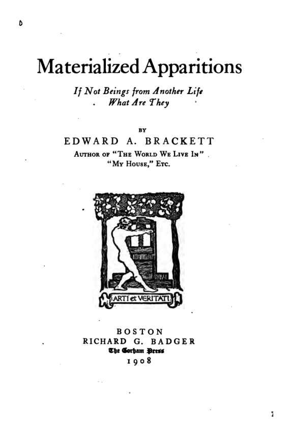 Materialized Apparitions - E A Brackett cover