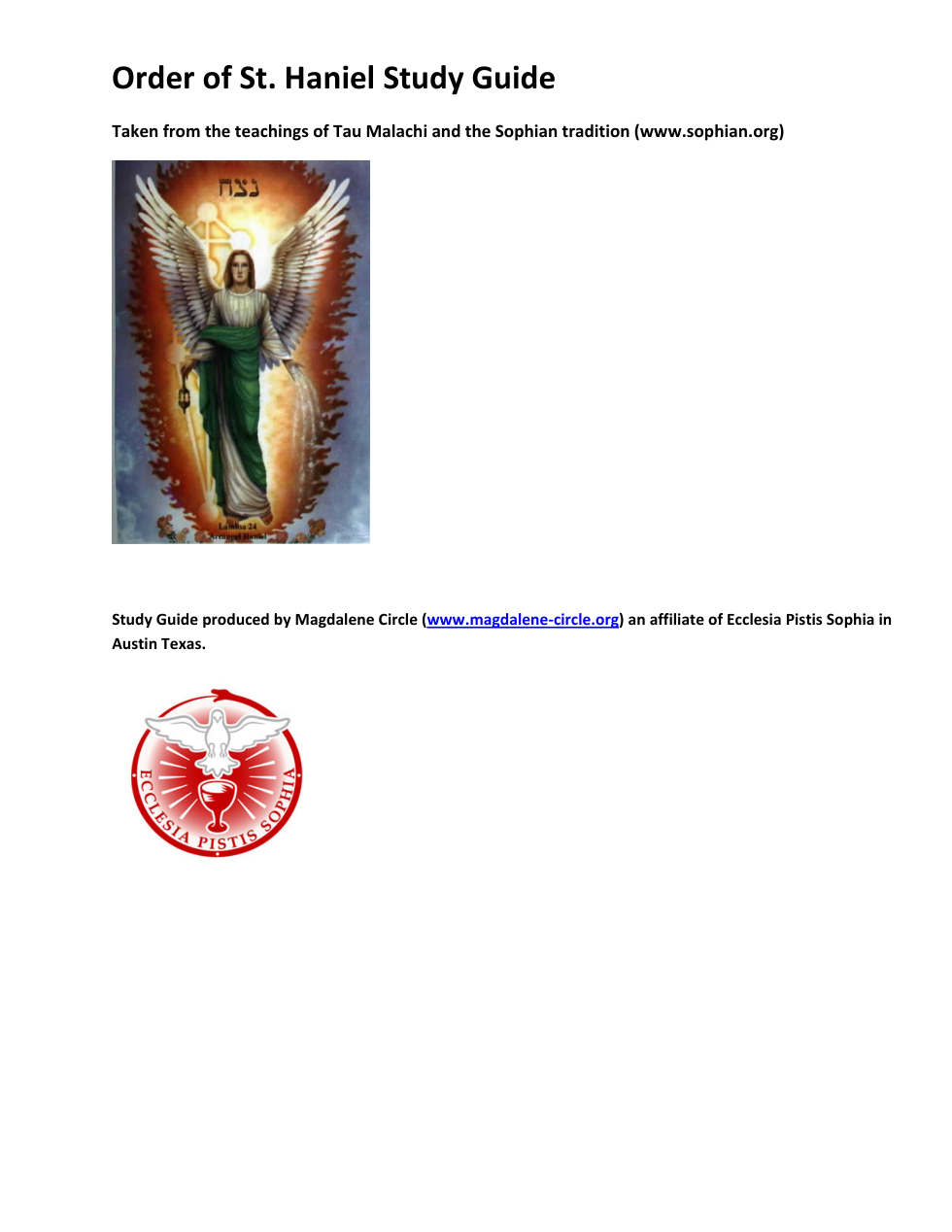 Order of St. Haniel Study Guide cover