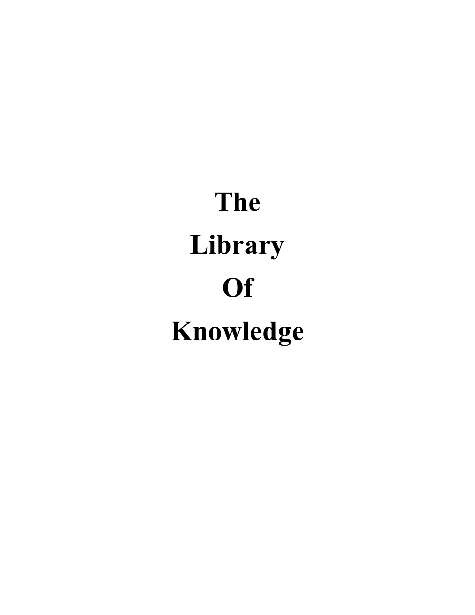 Library Of Knowledge cover