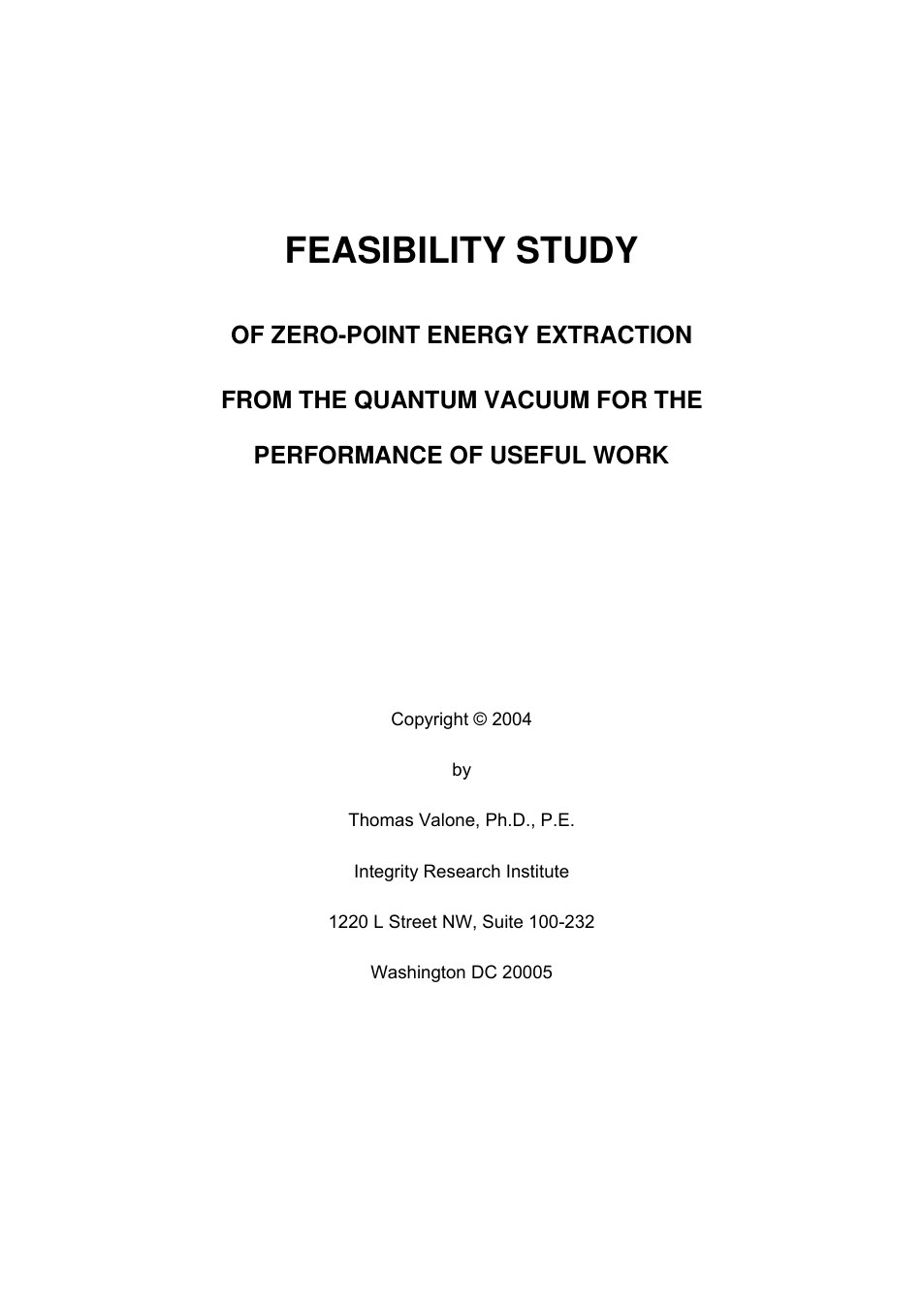 Feasibility Study Of Zero-Point Energy Extraction From The Quantum Vacuum cover