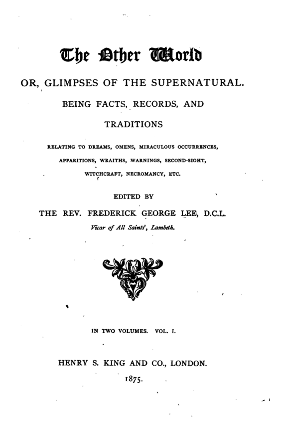 Glimpses of the Supernatural Vol 1 - F Lee cover
