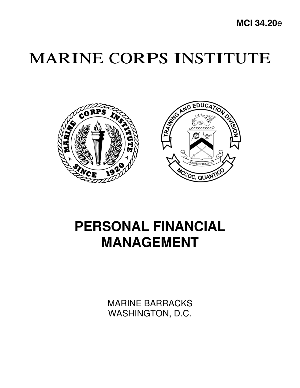 USMC Personal Financial Management 1998 151 pages cover