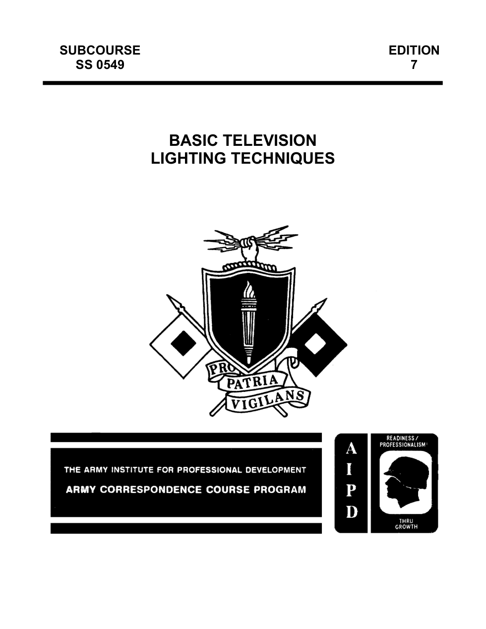 ARMY TV-Basic Lighting Techniques 1987 46 pages cover