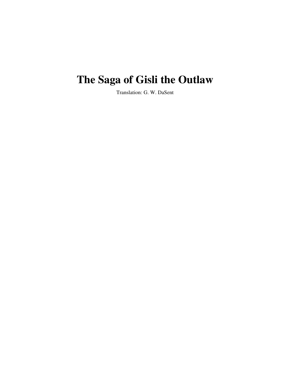 The Saga of Gisli the Outlaw cover
