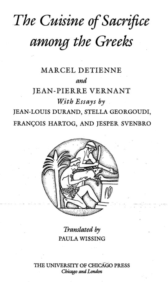The Cuisine of Sacrifice among the Greeks cover