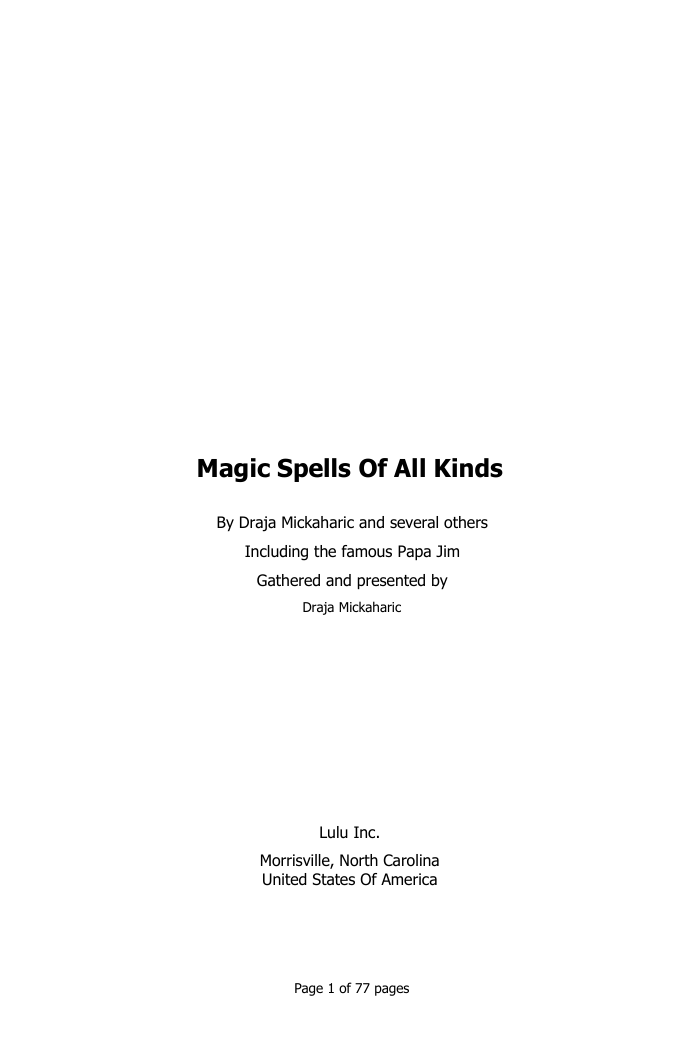 Draja Mickaharic - A Magic Spells Of All Kinds cover
