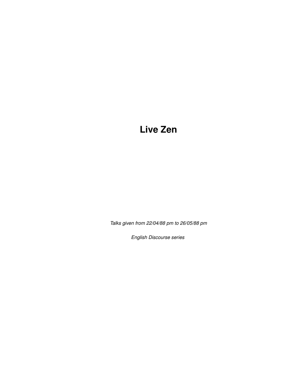 Live Zen cover