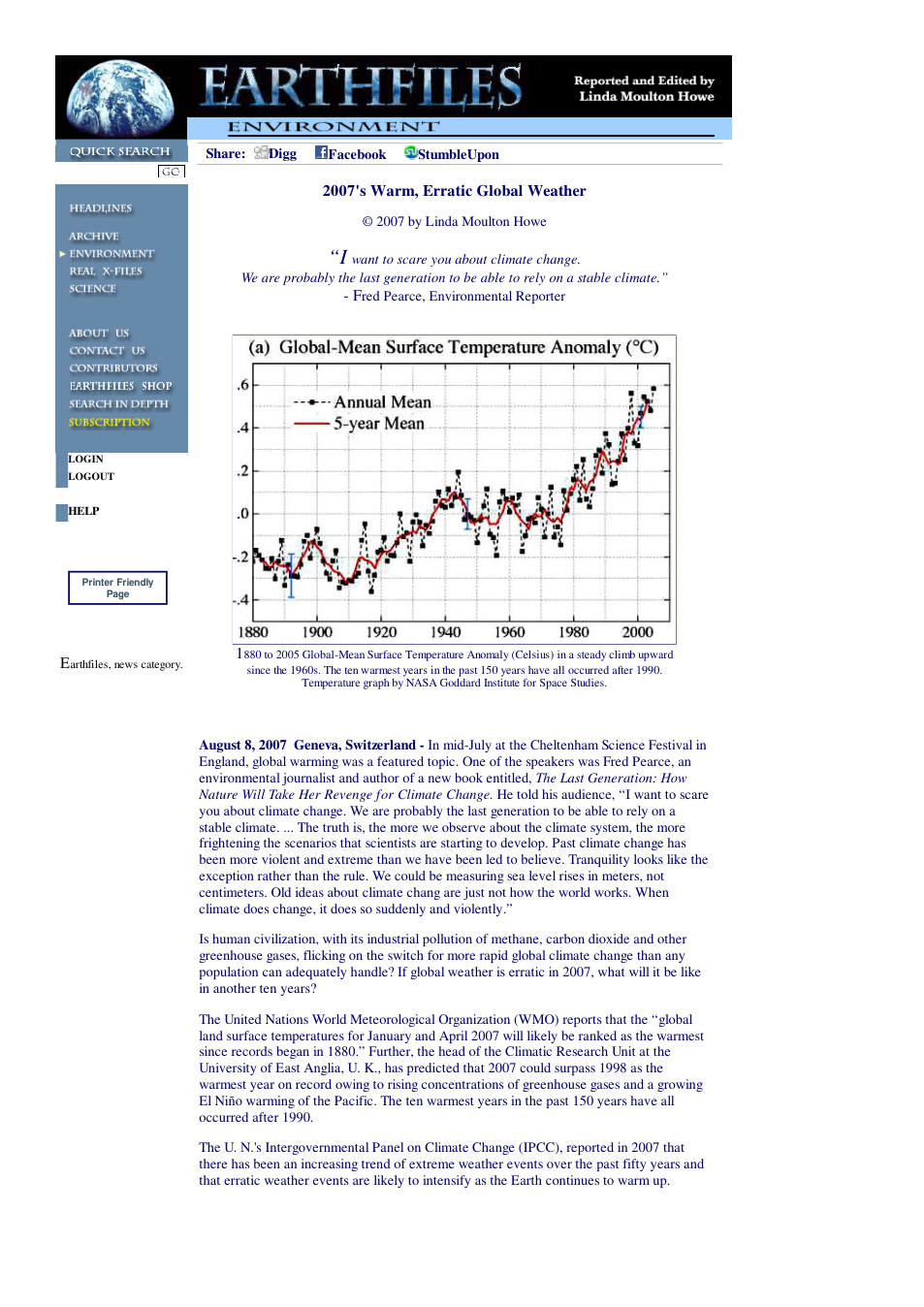 08 08 2007 2007's Warm, Erratic Global Weather cover