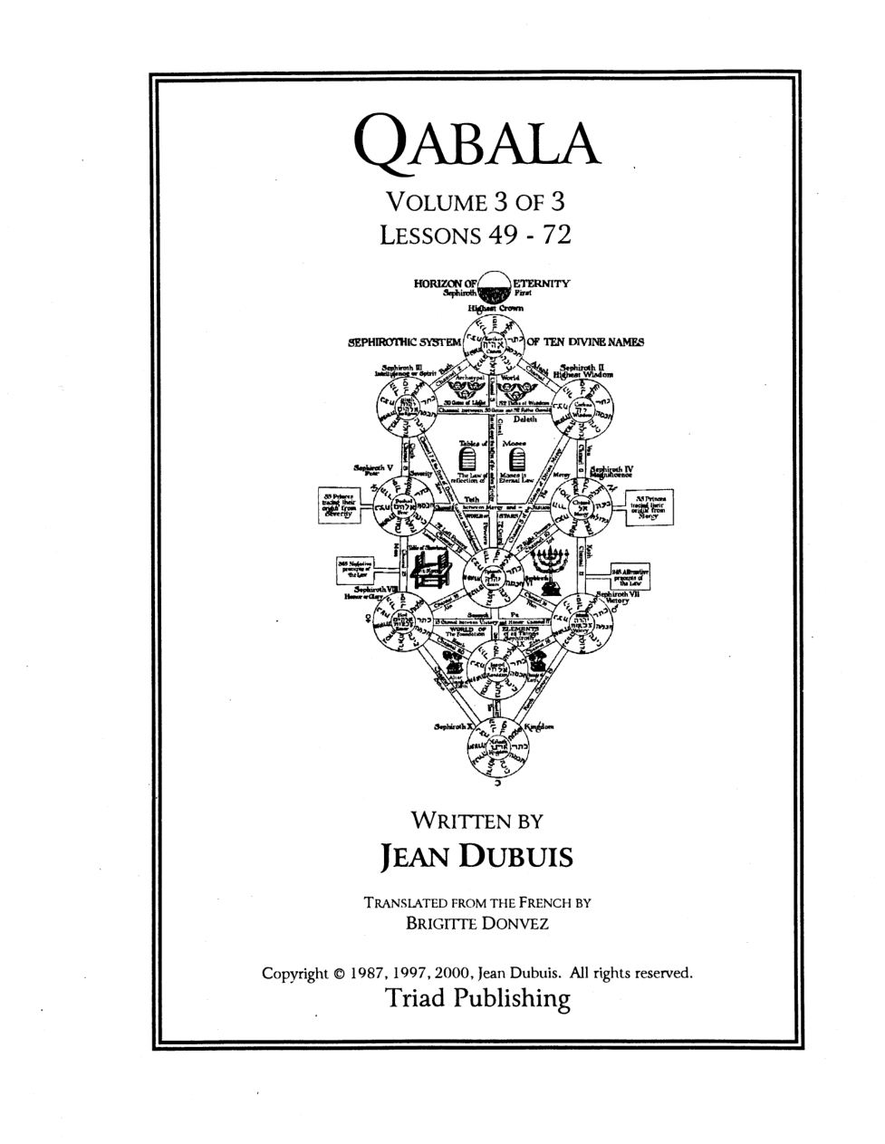 Jean Dubuis - Qabala Vol 3 cover