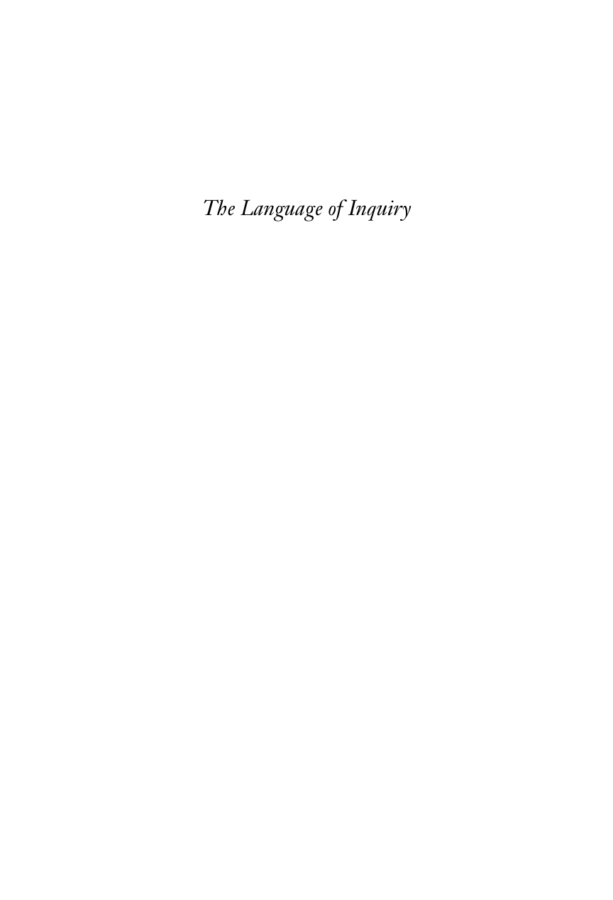 Lyn Hejinian - The Language of Inquiry cover