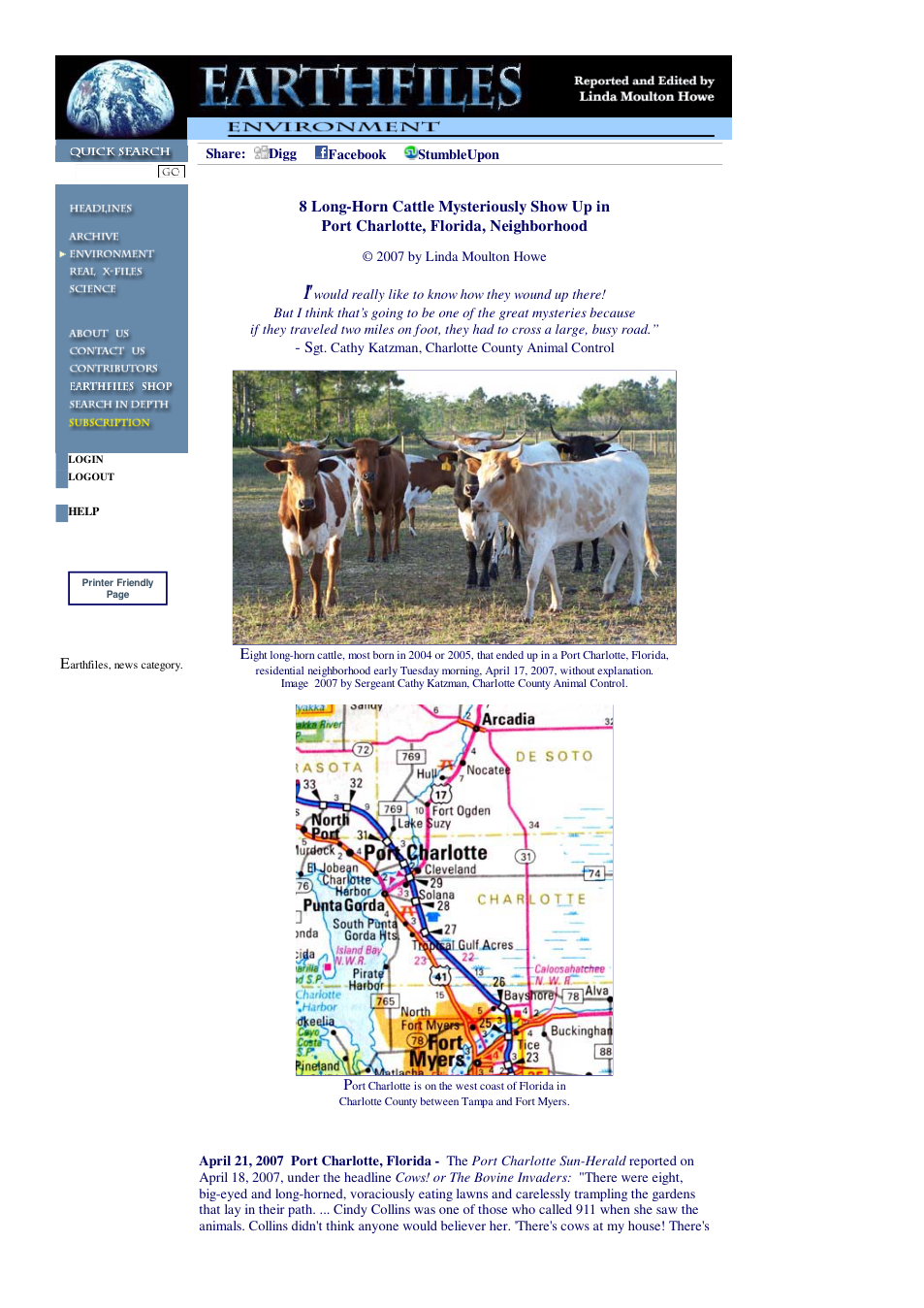 04 21 2007 8 Long-Horn Cattle Mysteriously Show Up in Port Charlotte, Florida, Neighborhood cover