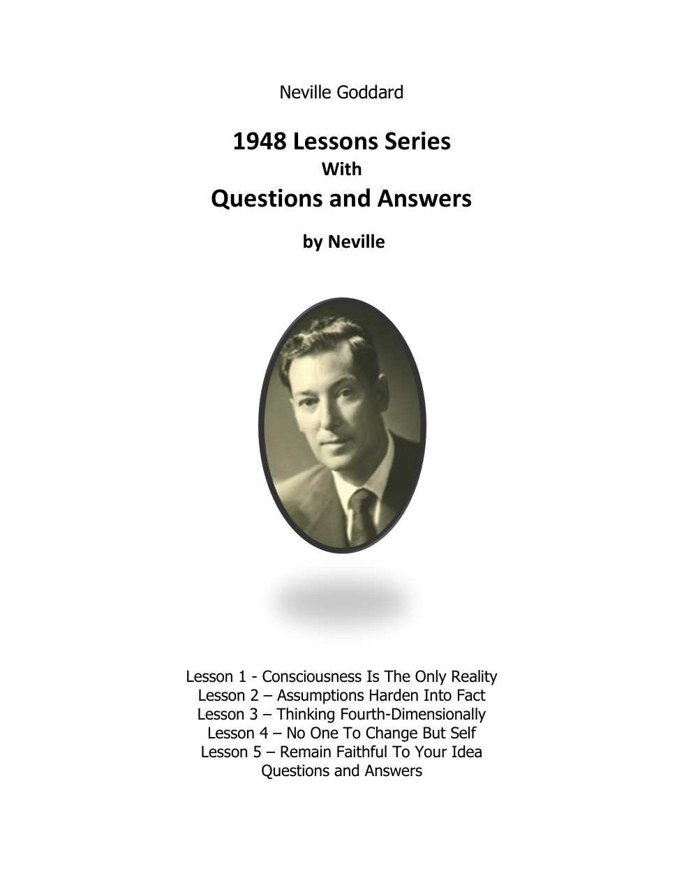 Neville Goddard - 1948 Lessons Series With Questions and Answers [Ebook - 1x PDF] cover