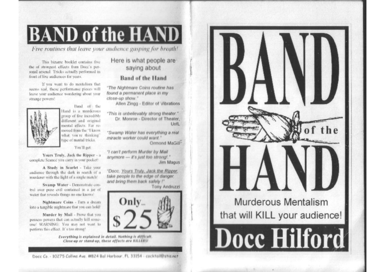 Docc Hilford - Band of the Hand cover