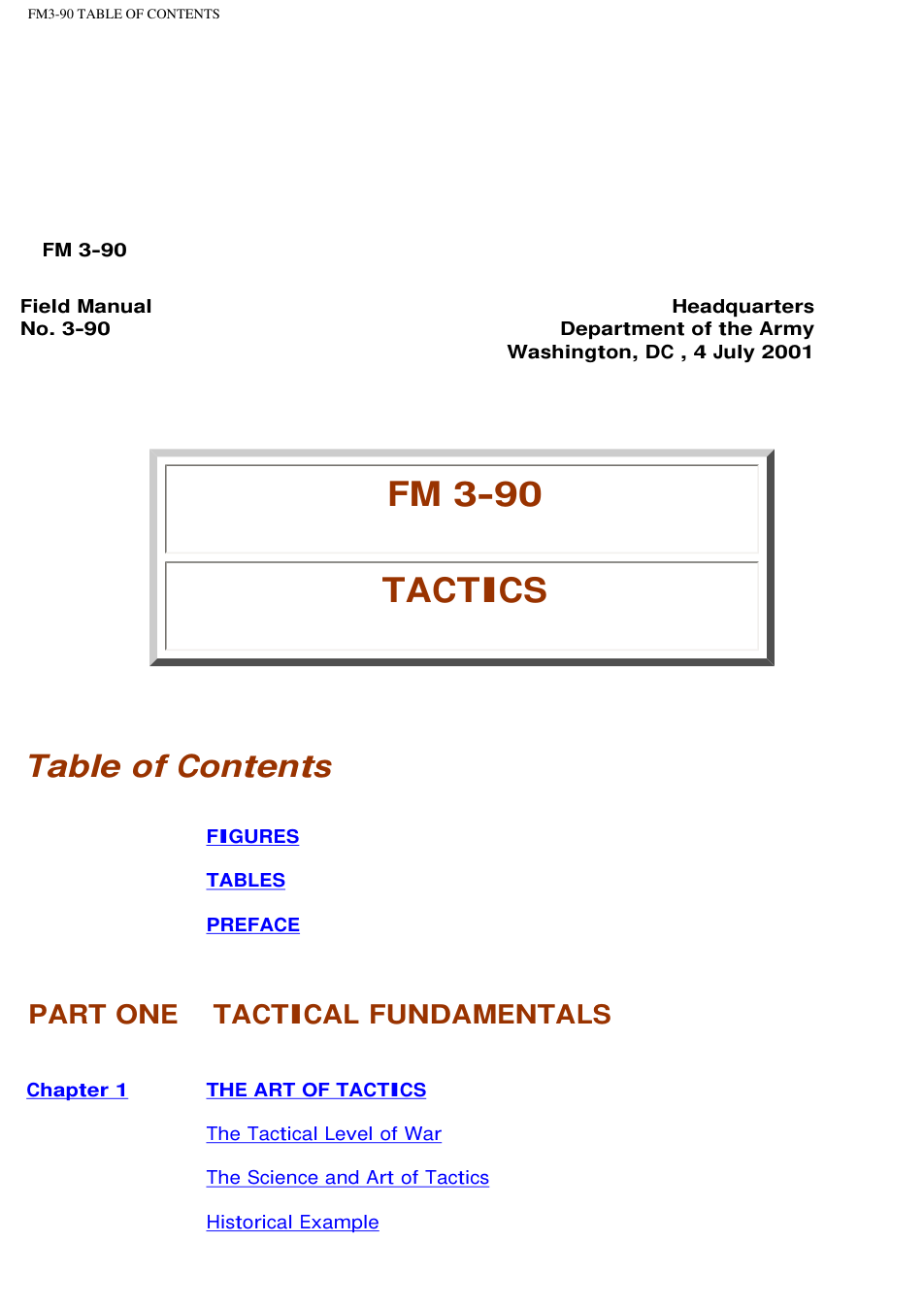 FM 3-90 Tactics (2001) cover