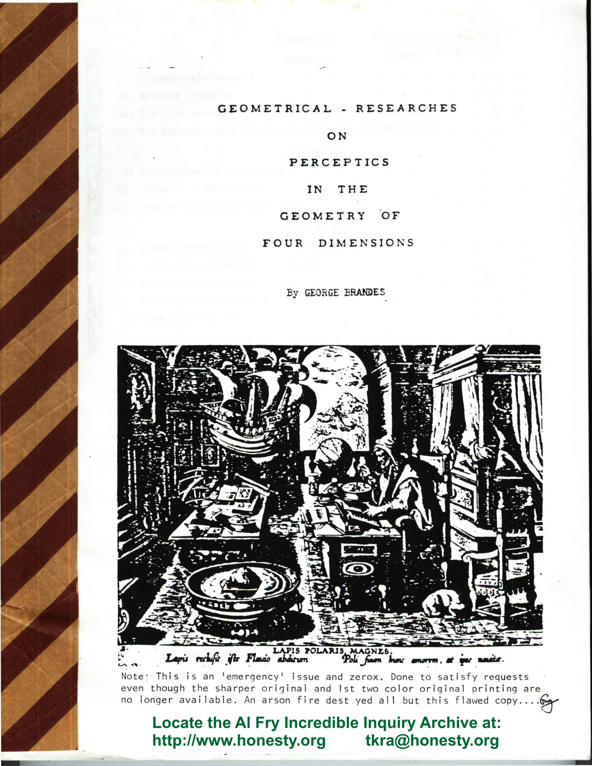 Hyperspace Math - Geometrical Researches on Perceptics in the Geometry of Four Dimensions - George Brandes cover