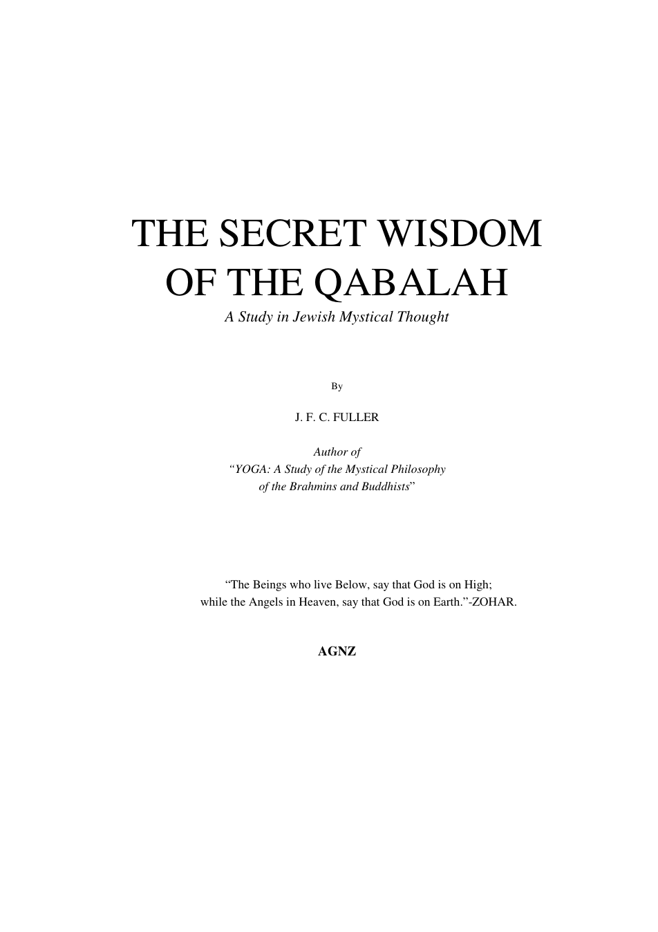 Secret Wisdom of the Qabalah cover