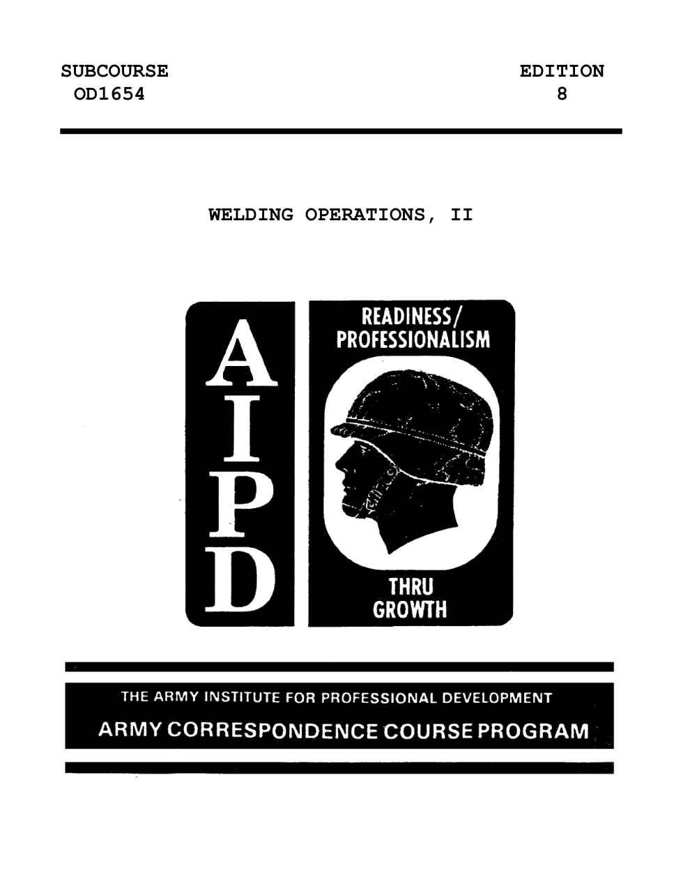 ARMY Welding Operations - Part II 80p. cover