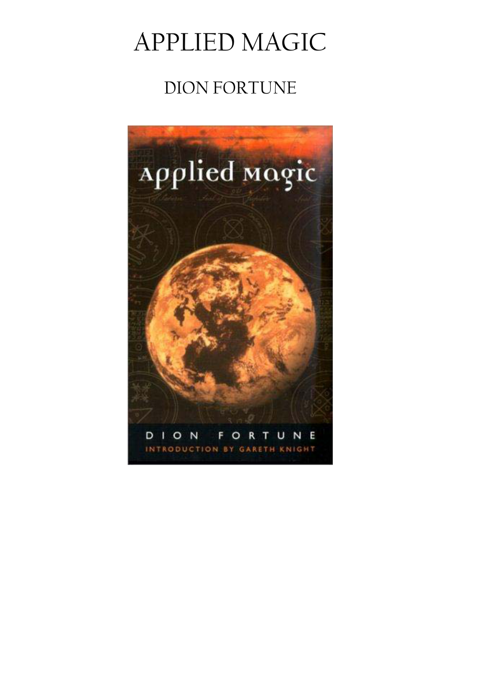 Dion Fortune - Applied Magic cover