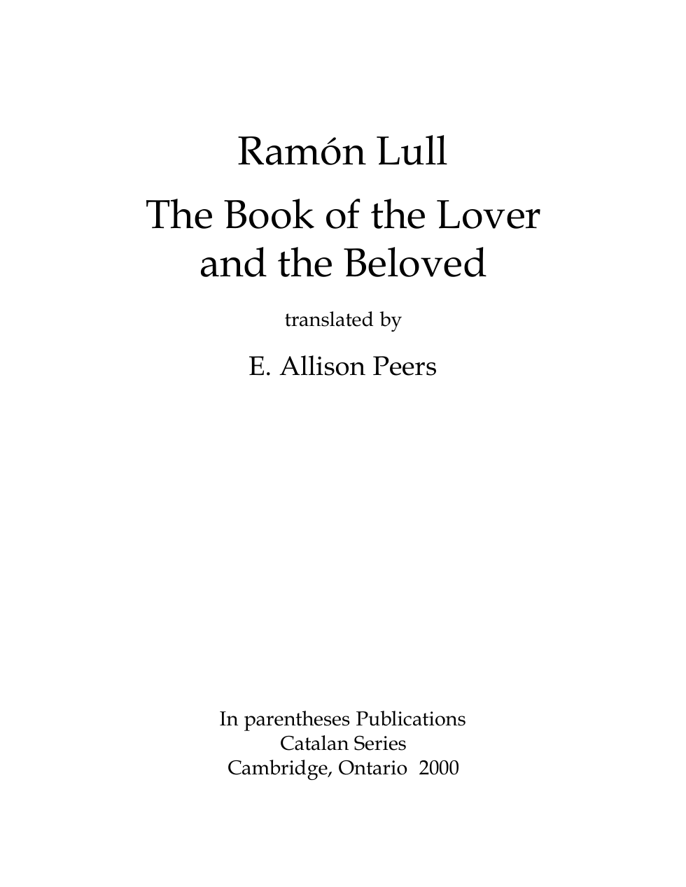 Book Of The Lover And The Beloved cover