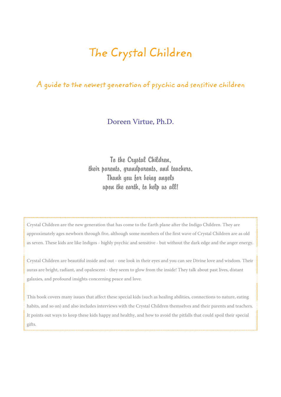 Crystal Children - Doreen Virtue cover