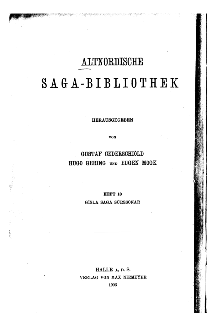 Gísla saga Súrssonar cover