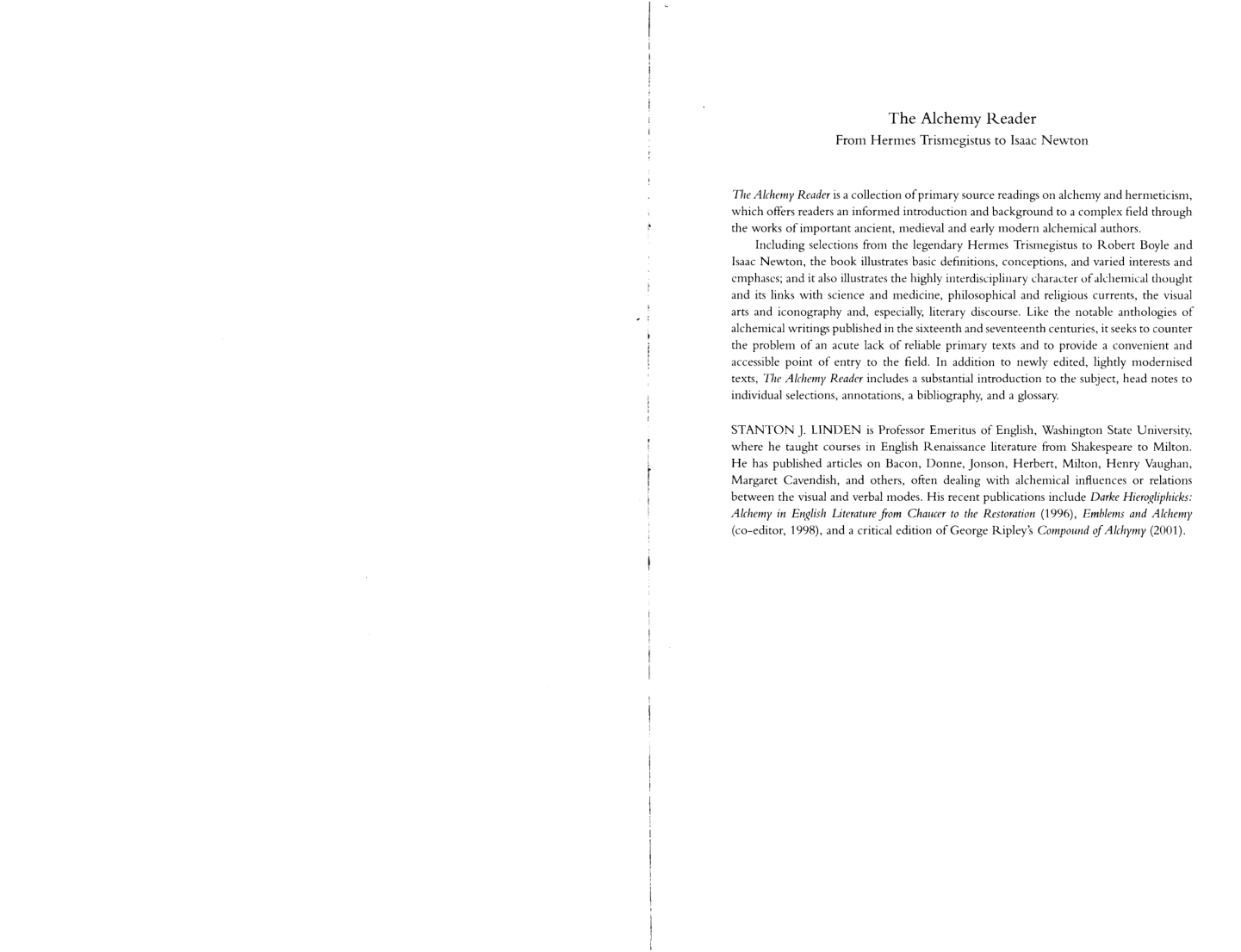 The Alchemy Reader From Hermes Trismegistus to Isaac Newton - Cambridge University Press 2003 cover