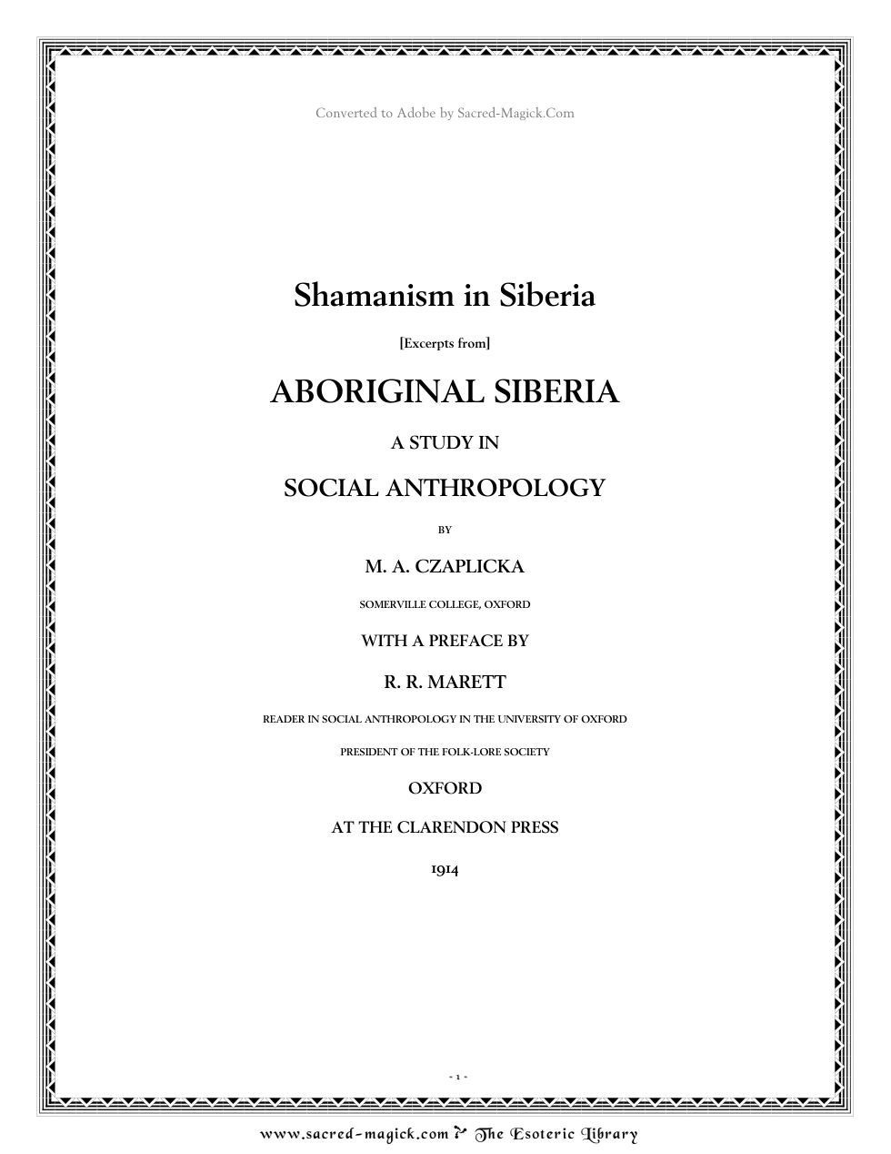 Shamanism In Siberia cover