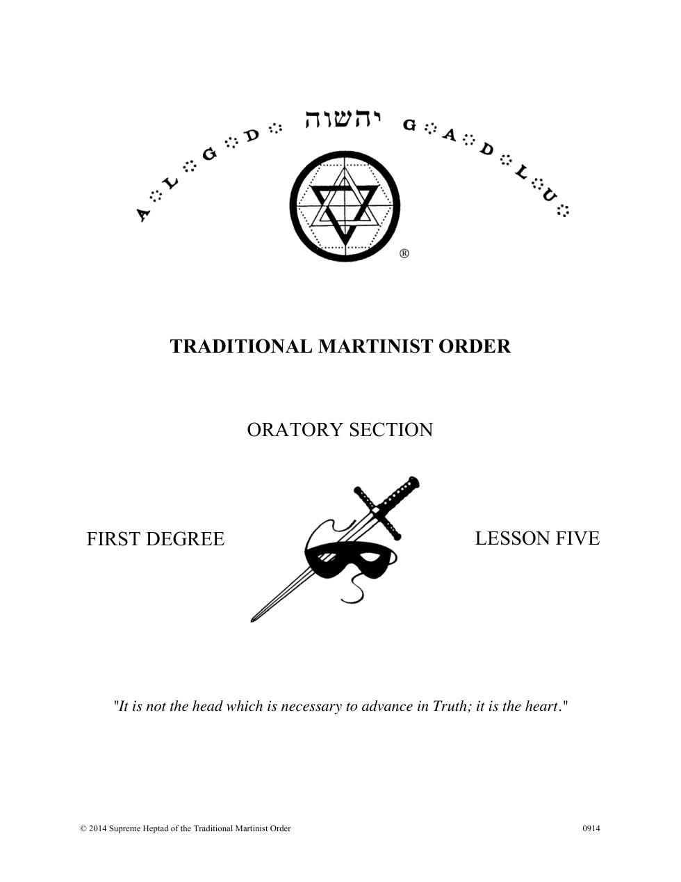 First Degree Lesson 5-09212014 cover
