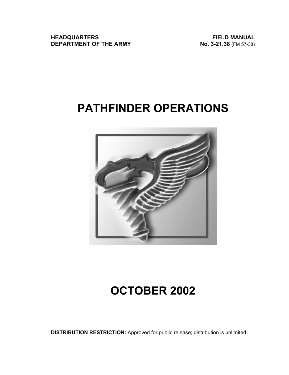 ARMY Pathfinder Operations FM 3-21.38 2002 172 pages cover