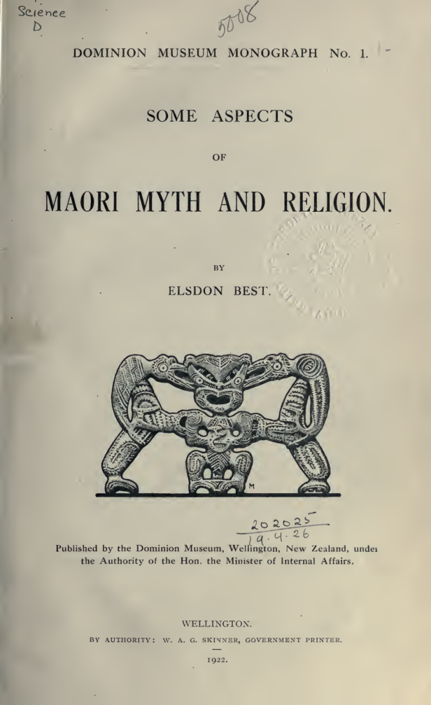 Some Aspects Of Maori Myth & Religion - E Best cover