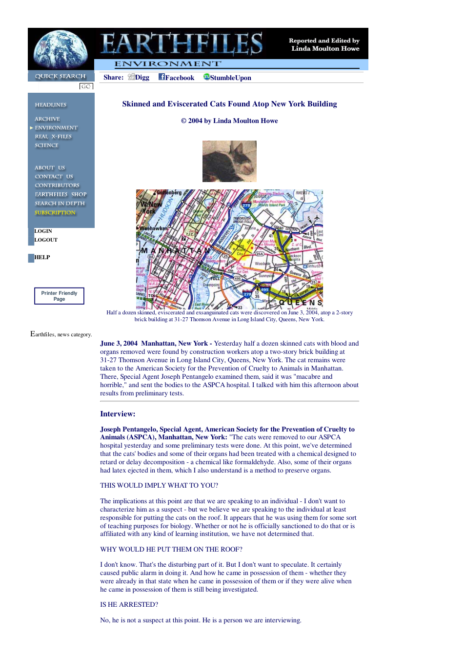 06 04 2004 Skinned and Eviscerated Cats Found Atop New York Building cover