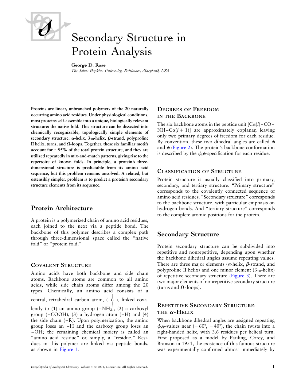 Academic Press Encyclopedia of Biological Chemistry Vol 4 cover