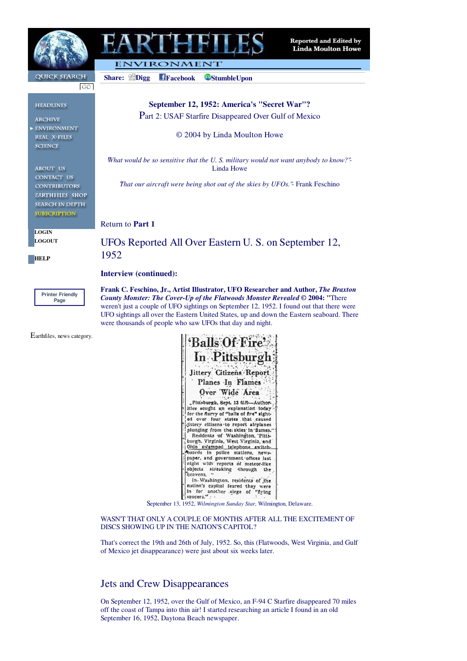 12 30 2004 September 12, 1952 Americas Secret War Part 2 USAF Starfire Disappeared Over Gulf of Mexico cover