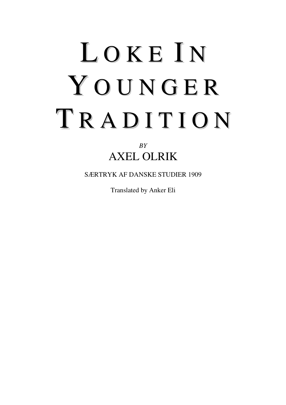 Loke In Younger Tradition - A Olkirk cover