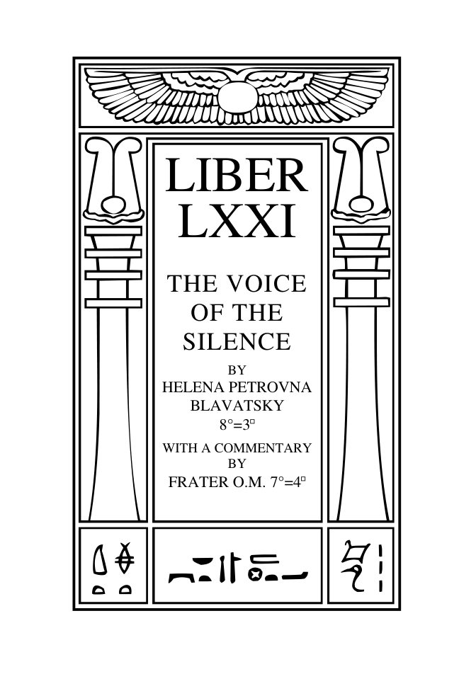 Liber LXII - Hp Blavatsky & A Crowley cover