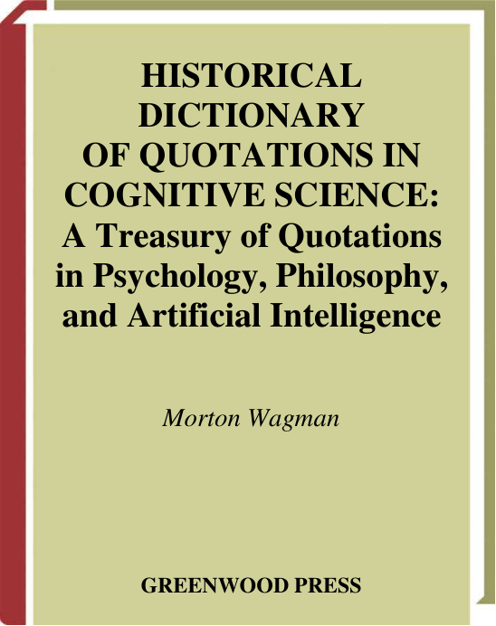 Historical Dictionary of Quotations in Cognitive Science cover