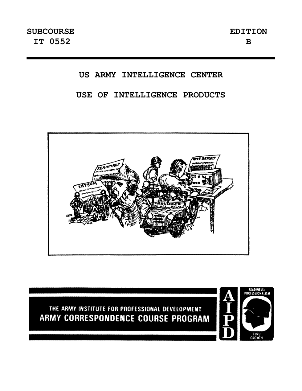 ARMY Use of Intelligence Products IT0552 1993 135 pgs cover