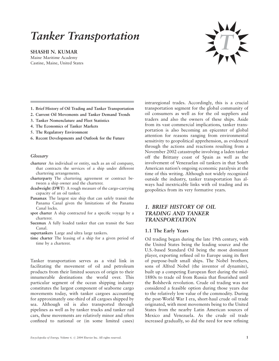 Elsevier Science Encyclopedia of Energy Vol 6 cover