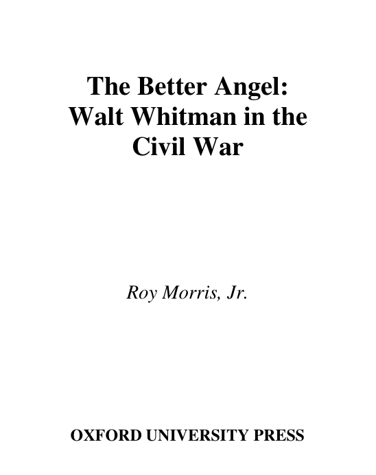 The Better Angel - Walt Whitman in the Civil War cover