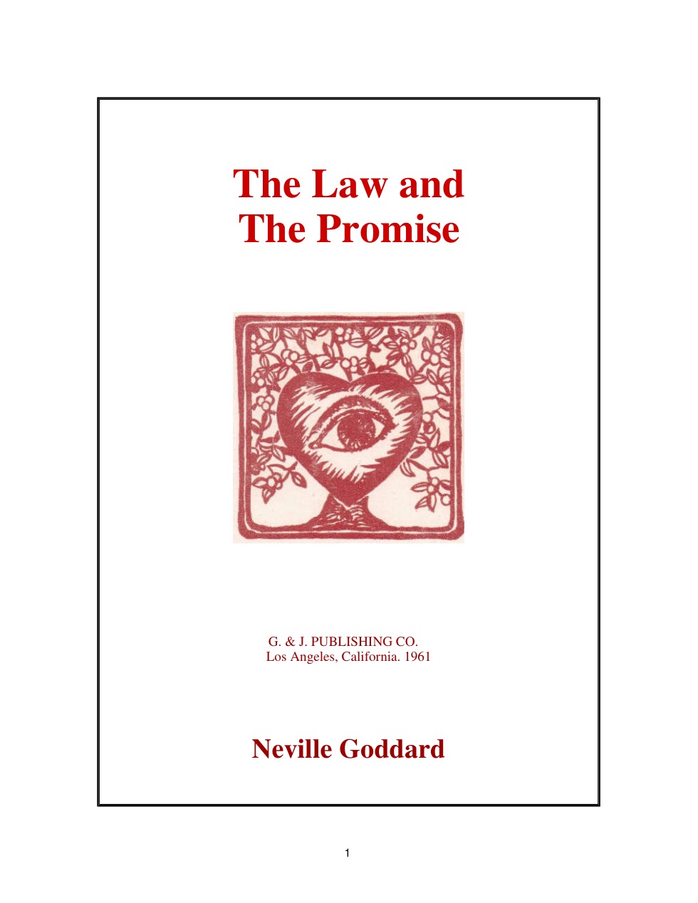 Neville Goddard - The Law and the Promise cover