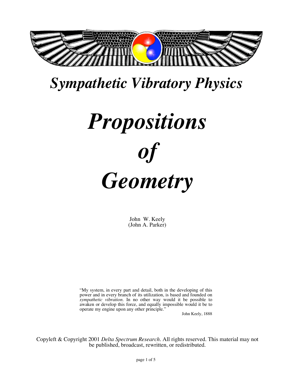 Propositions of Geometry cover